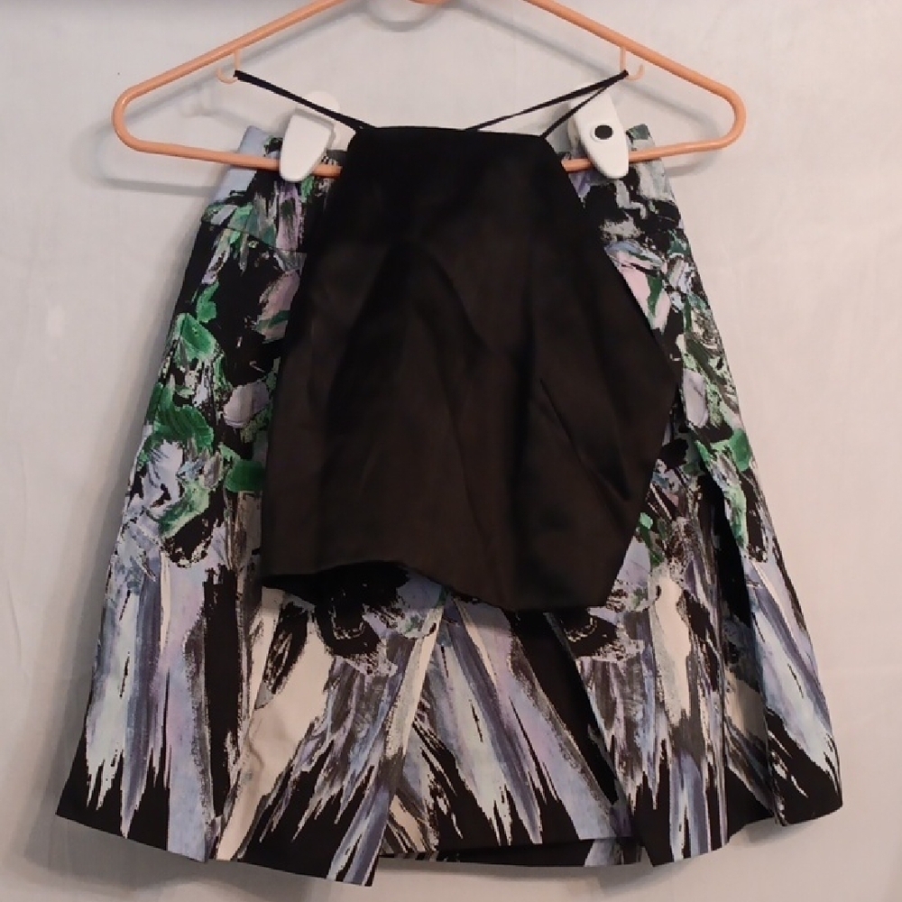 Milly Black and White Bubble Mini Skirt with  Top Size 0